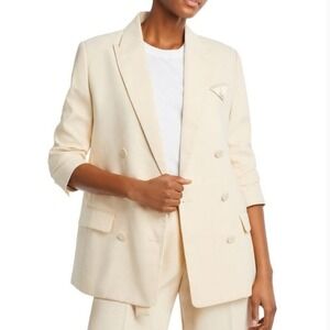 Bardot Sloane Classic Blazer Beige Ivory Old Money Quiet Luxery Size Small NEW
